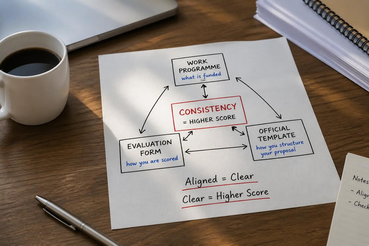 Your proposal is not weak. It is inconsistent - EU funding proposal evaluation context
