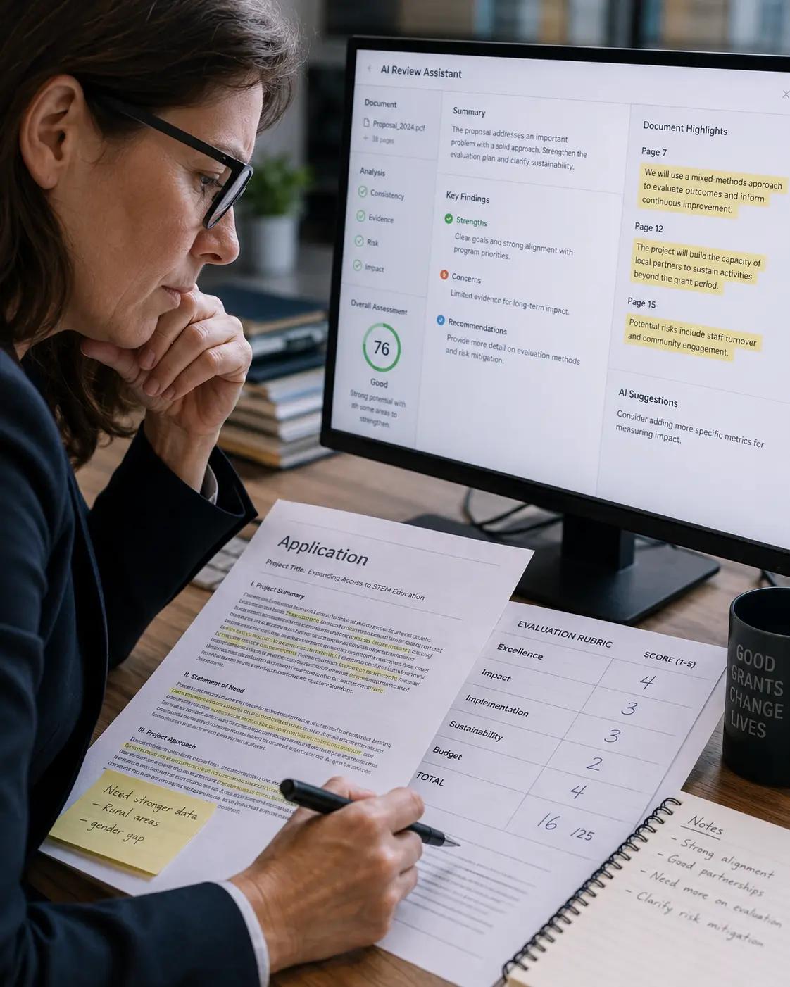 Evaluators are using AI to assess your application. Maybe. Would your proposal survive? - blog article cover