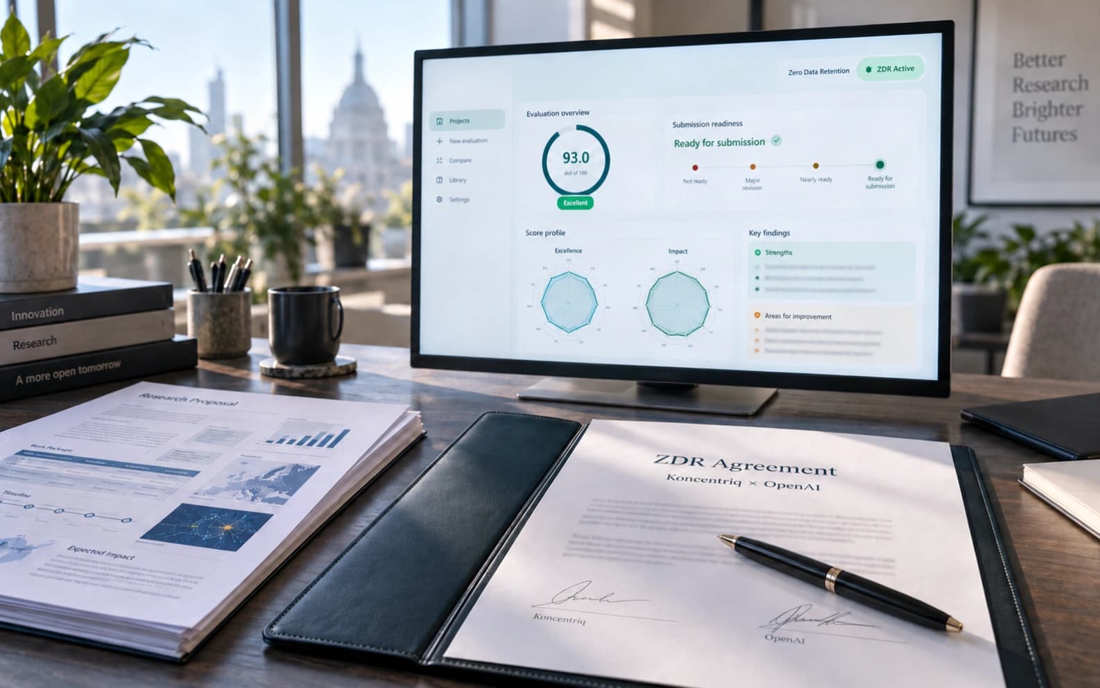 Koncentriq and OpenAI sign agreement enabling Zero Data Retention for Ruthless Evaluator - EU funding proposal evaluation context